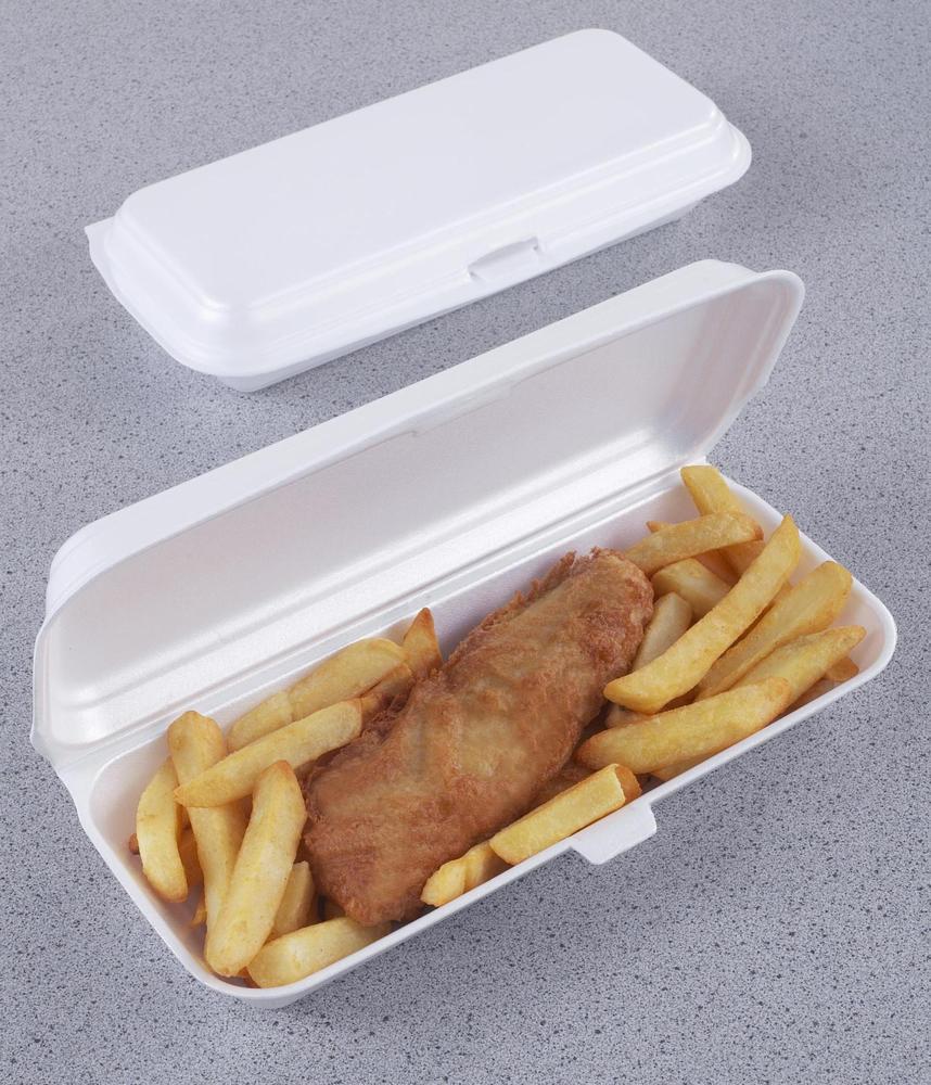 Polystyrene Fish & Chip Box Fast Food Packaging - image  SLS Catering & Hygiene